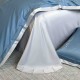 Lenjerie de Pat Premium Satin Deluxe cu Broderie Elegantă, Bumbac 100%, 4 Piese, Albastru, LBB-022 Lenjerii 100% Bumbac