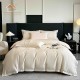 Lenjerie de Pat Premium Satin Deluxe cu Broderie Elegantă, Bumbac 100%, 4 Piese – Crem, LBB-024 Lenjerii 100% Bumbac