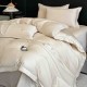 Lenjerie de Pat Premium Satin Deluxe cu Broderie Elegantă, Bumbac 100%, 4 Piese – Crem, LBB-024 Lenjerii 100% Bumbac