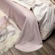 Lenjerie de Pat Premium Satin Deluxe cu Broderie Elegantă, Bumbac 100%, 4 Piese, Roz Pudrat Floral Baroc, LBB-025 Lenjerii 100% Bumbac