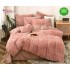 Lenjerie Fluffy Roz pudra 6 Piese Pat Dublu – Moale, Călduroasă și Elegantă, LCF-007