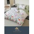Lenjerie Pat Dublu 6 Piese cu Cearșaf cu Elastic – Bumbac Finet, Model Flori de Câmp Multicolore, LDE-205