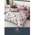 Lenjerie Pat Dublu 6 Piese cu Cearșaf cu Elastic – Bumbac Finet, Model Floral Roz Pudrat, LDE-007