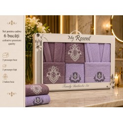 Set Cadou Baie 6 Piese pentru Cuplu – Halate de Baie și Prosoape Elegante, HBC-063