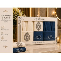 Set Cadou Baie 6 Piese pentru Cuplu – Halate de Baie și Prosoape Elegante, HBC-066