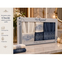 Set Cadou Baie 6 Piese pentru Cuplu – Halate de Baie și Prosoape Elegante, HBC-069