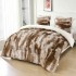 Pilotă Cocolino cu Blăniță 200×230 cm + 2 Fețe de Pernă 50×70 cm – Model Degrade Maro și Crem, PDC-043