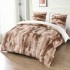 Pilotă Cocolino cu Blăniță 200×230 cm + 2 Fețe de Pernă 50×70 cm – Model Degrade Cappuccino și Crem, PDC-045