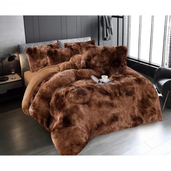 Pilota Fluffy cu Blăniță 200x230 cm + 2 fețe de pernă – Model Maro, PF-029 Pilote Fluffy