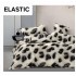 Set Lenjerie Pat Dublu Bumbac Satinat 4 Piese cu Cearșaf cu Elastic – Model Animal Print Alb-Negru, LES-076