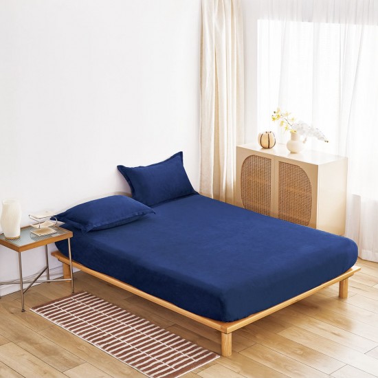 Cearșaf Cocolino cu Elastic 180×200 cm + 2 Fețe de Pernă – Bleumarin, HC-100 3 huse cocolino 199 lei