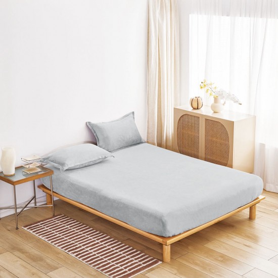 Cearșaf Cocolino cu Elastic 180×200 cm + 2 Fețe de Pernă – Gri Deschis, HC-008 3 huse cocolino 199 lei