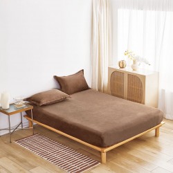 Cearșaf Cocolino cu Elastic 180×200 cm + 2 Fețe de Pernă – Maro Cappuccino, HC-017