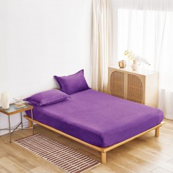Cearșaf Cocolino cu Elastic 180×200 cm + 2 Fețe de Pernă – Mov, HC-020