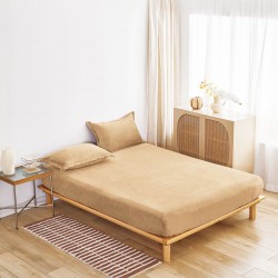 Cearșaf Cocolino cu Elastic 180×200 cm + 2 Fețe de Pernă – Bej, HC-048