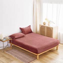 Cearșaf Cocolino cu Elastic 180×200 cm + 2 Fețe de Pernă – Roz Pudrat, HC-052