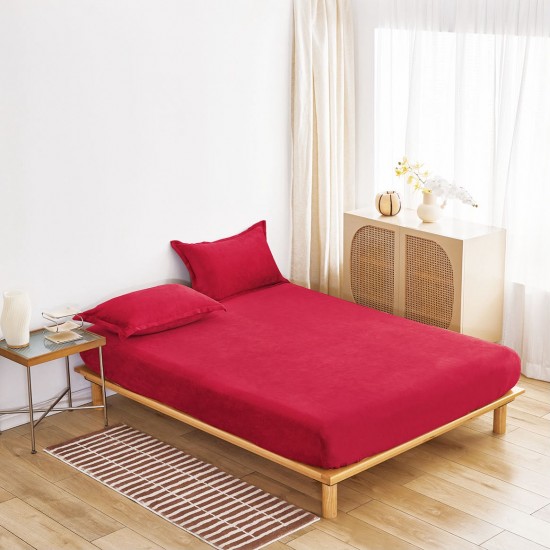 Cearșaf Cocolino cu Elastic 180×200 cm + 2 Fețe de Pernă – Rosu, HC-058 3 huse cocolino 199 lei
