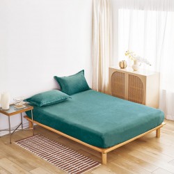 Cearșaf Cocolino cu Elastic 180×200 cm + 2 Fețe de Pernă – Verde Smarald, HC-061