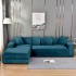 Set 2 Huse Elastice din Catifea pentru Colțar – Albastru Petrol, HCC-079
