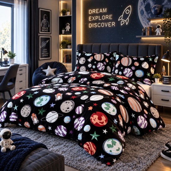 Pilotă Cocolino cu Blăniță 200×230 cm + 2 Fețe de Pernă 50×70 cm – Model Floral Roz-Roșu, PDC-050 Pilote Iarna cu Blana