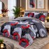 Pilotă Cocolino cu Blăniță 200×230 cm + 2 Fețe de Pernă 50×70 cm – Model Inimi și Fluturi, Negru-Roz-Auriu, PDC-066