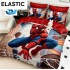 Lenjerie Pat Dublu 6 Piese Finet cu Cearșaf cu Elastic – Model Supererou Spider-Man, LCC-081