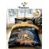 Set Lenjerie Pat Dublu Finet 6 Piese cu Cearșaf cu Elastic 5D – Model Glob de Crăciun Auriu, LTC-022