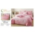 Lenjerie de Pat Cocolino cu Model în Relief, 6 Piese, Cearșaf cu Elastic – Roz, LEC-016