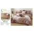 Lenjerie de Pat Cocolino cu Model în Relief, 6 Piese, Cearșaf cu Elastic – Cappuccino, LEC-018