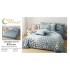 Lenjerie de Pat Cocolino cu Model în Relief, 6 Piese, Cearșaf cu Elastic - Albastru Gri,  LEC-048