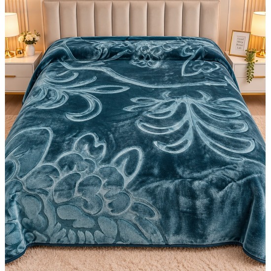 Patura Cocolino dubla si pufoasa perfecta pentru sezonul rece 200 x 230 cm,  Verde, PCDU-012 Paturi Cocolino 4 kg