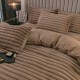 Lenjerie de Pat Premium JOJO Home, 4 Piese, Blăniță Artificială Tip Iepure, Cearșaf cu Elastic – Cappuccino, LJH-002 Lenjerii Blanita Iepure