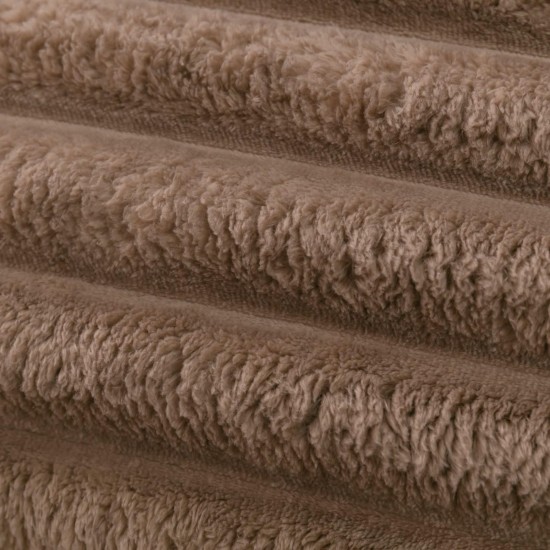 Lenjerie de Pat Premium JOJO Home, 4 Piese, Blăniță Artificială Tip Iepure, Cearșaf cu Elastic – Cappuccino, LJH-002 Lenjerii Blanita Iepure