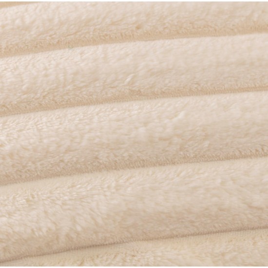 Lenjerie de Pat Premium JOJO Home, 4 Piese, Blăniță Artificială Tip Iepure, Cearșaf cu Elastic – Crem, LJH-003 Lenjerii Blanita Iepure