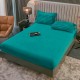 Lenjerie de Pat Premium JOJO Home, 4 Piese, Blăniță Artificială Tip Iepure, Cearșaf cu Elastic – Turcoaz, LJH-004 Lenjerii Blanita Iepure