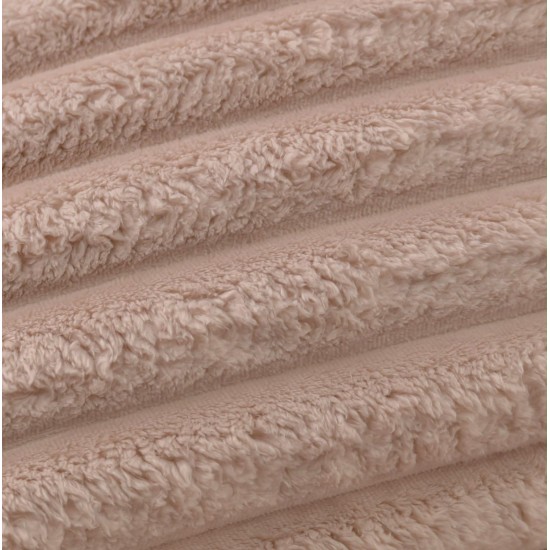 Lenjerie de Pat Premium JOJO Home, 4 Piese, Blăniță Artificială Tip Iepure, Cearșaf cu Elastic – Bej, LJH-006 Lenjerii Blanita Iepure