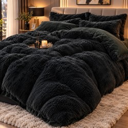 Lenjerie Cocolino Fluffy pat dublu cu elastic verde, LFF-030