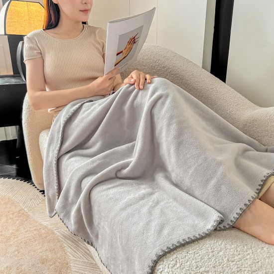 Șal Multifuncțional Jojo Home din Cașmir Artificial 100x140 cm cu Capse – Șal și Pătură 2 în 1, Gri, PJC-006 Paturi cu Margine