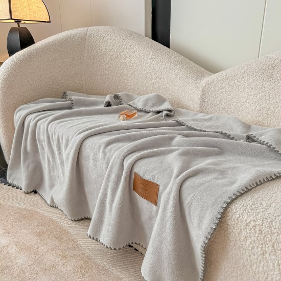 Șal Multifuncțional Jojo Home din Cașmir Artificial 100x140 cm cu Capse – Șal și Pătură 2 în 1, Gri, PJC-006 Paturi cu Margine