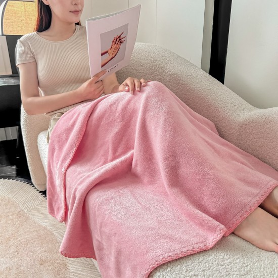 Șal Multifuncțional Jojo Home din Cașmir Artificial 100x140 cm cu Capse – Șal și Pătură 2 în 1, Roz, PJC-007 Paturi cu Margine