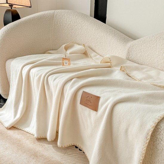 Șal Multifuncțional Jojo Home din Cașmir Artificial 100x140 cm cu Capse – Șal și Pătură 2 în 1, Crem, PJC-009 Paturi cu Margine