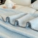 Pătură Jojo Home din Cașmir Artificial 200x230 cm – Moale, Pufoasă și Călduroasă, Albastru Deschis, PJC-013 Paturi cu Margine