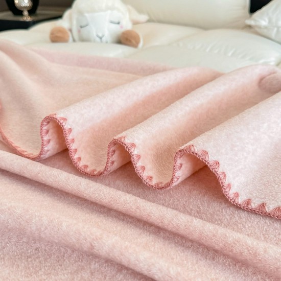 Pătură Jojo Home din Cașmir Artificial 200x230 cm – Moale, Pufoasă și Călduroasă, Roz Pudrat, PJC-014 Paturi cu Margine
