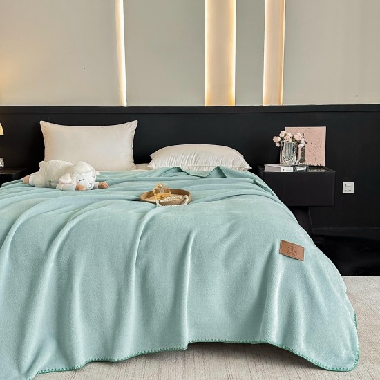 Pătură Jojo Home din Cașmir Artificial 200x230 cm – Moale, Pufoasă și Călduroasă, Verde Turcoaz, PJC-016 Paturi cu Margine