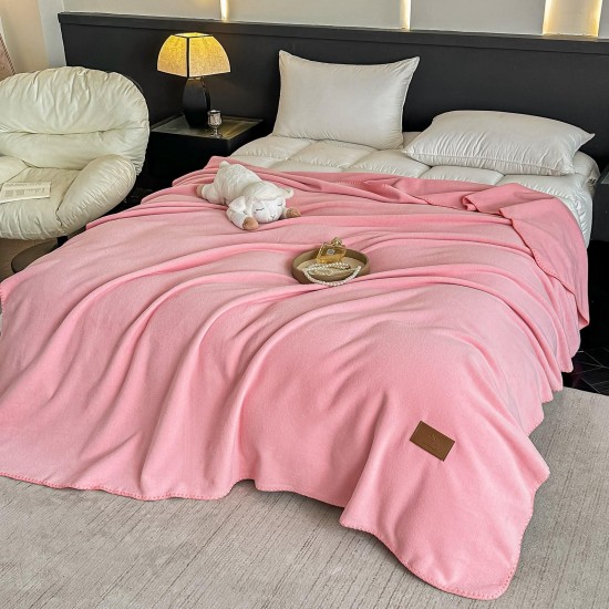 Pătură Jojo Home din Cașmir Artificial 200x230 cm – Moale, Pufoasă și Călduroasă, Roz, PJC-017 Paturi cu Margine