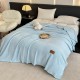 Pătură Jojo Home din Cașmir Artificial 200x230 cm – Moale, Pufoasă și Călduroasă, Albastru Bleu, PJC-018 Paturi cu Margine