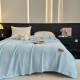 Pătură Jojo Home din Cașmir Artificial 200x230 cm – Moale, Pufoasă și Călduroasă, Albastru Bleu, PJC-018 Paturi cu Margine