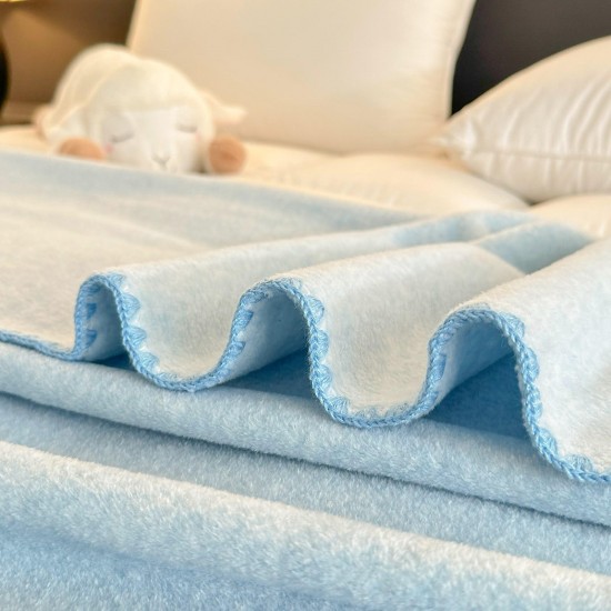 Pătură Jojo Home din Cașmir Artificial 200x230 cm – Moale, Pufoasă și Călduroasă, Albastru Bleu, PJC-018 Paturi cu Margine