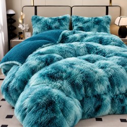 Pilota Fluffy cu Blăniță 200x230 cm + 2 fețe de pernă – Model Verde, PF-015