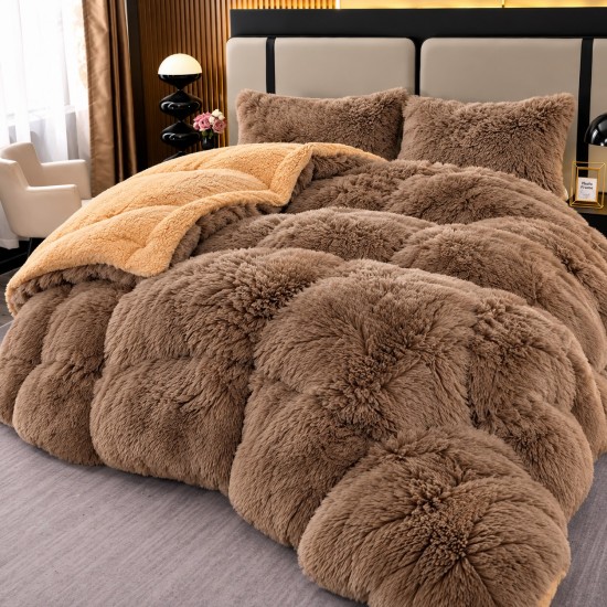 Pilota Fluffy cu Blăniță 200x230 cm + 2 fețe de pernă – Model Maro, PF-030 Pilote Fluffy